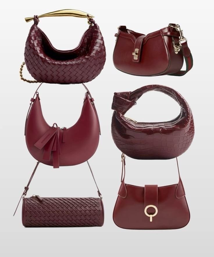Bordeaux red bags