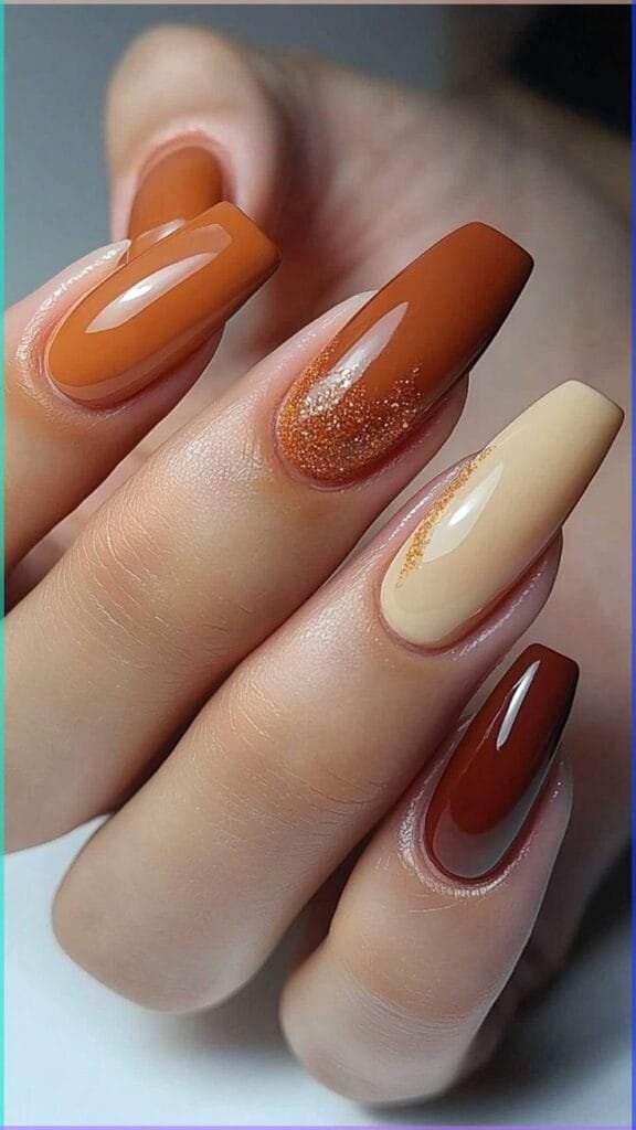 Pumpkin Spice nail art