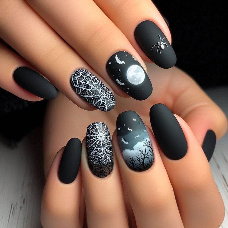 Matte Black nail