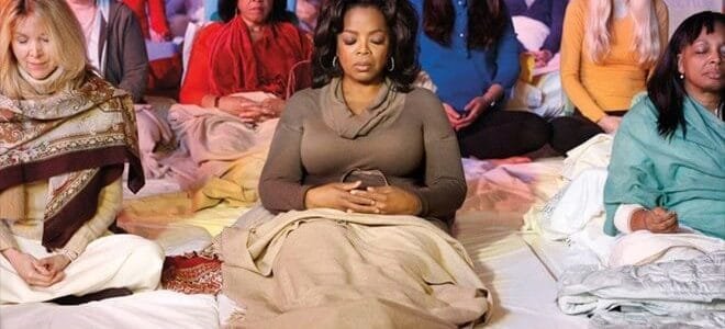 Oprah Winfrey Practicing Meditation